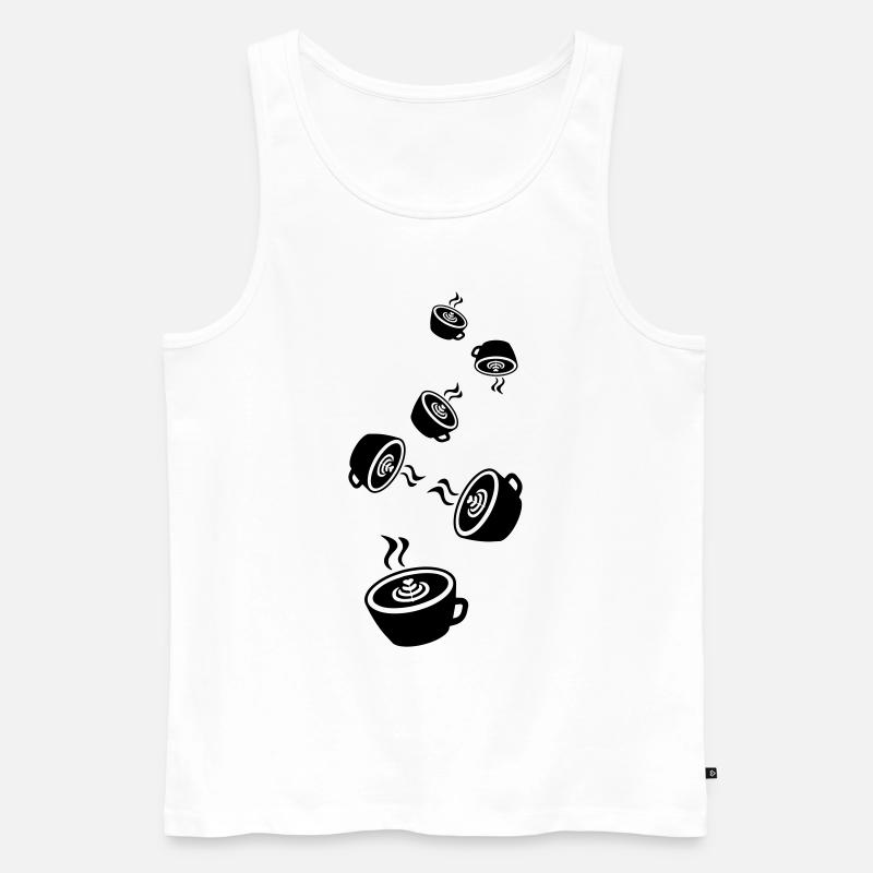 Kaffee Icon - Männer Premium Bio Tank Top - Weiß