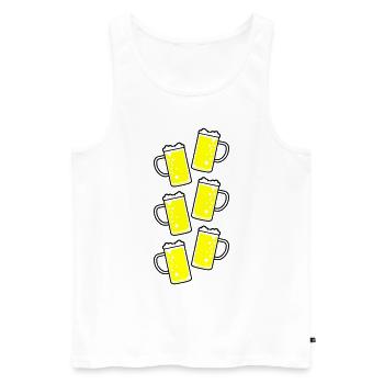Bierkrug Bier Symbol - Männer Premium Bio Tank Top - Weiß - Vorne - Michal (187cm)