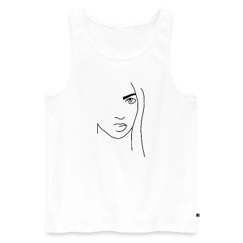 Minimalistisches Lineart - Portrait - Männer Premium Bio Tank Top - Weiß - Vorne - AI Model Male 178 light (178cm)