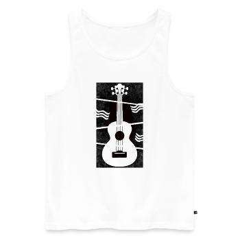 Ukulele meets geometry black - Männer Premium Bio Tank Top - Weiß - Vorne - AI Model Male 178 light (178cm)