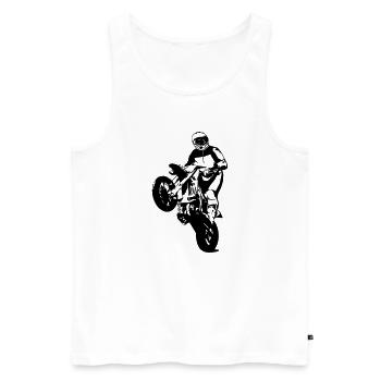 Supermoto - Supermotard - Débardeur bio Premium Homme - blanc - Devant - Michal (187cm)