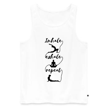 Yoga Meditation Spirituality Breathing Black - Men's Premium Organic Tank Top - white - Front - Michal (187cm)