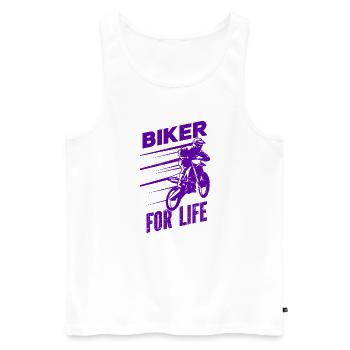 Motorcycle Motocross Bike Racing Motorsport - Men's Premium Organic Tank Top - white - Front - Michal (187cm)