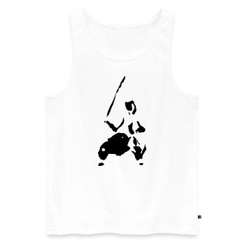Kendo Figure - Men's Premium Organic Tank Top - white - Front - AI Model Male 178 light (178cm)
