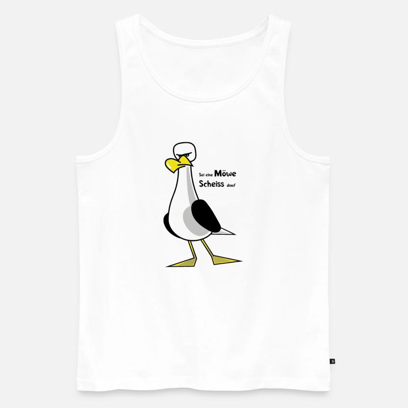 Sei eine Möwe ... - Männer Premium Bio Tank Top - Weiß