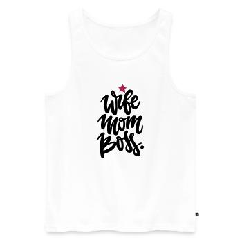 Mama Power - Wife mom Bos - Men's Premium Organic Tank Top - white - Front - AI Model Male 178 light (178cm)