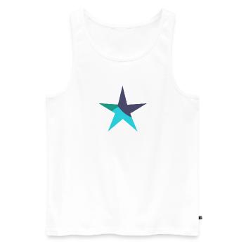 ETOILE. ETOILES. STAR. FÊTE. ANNIVERSAIRE. NOËL - Débardeur bio Premium Homme - blanc - Devant - Michal (187cm)