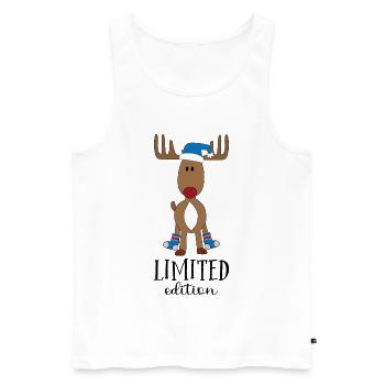 Elch Rudolph zu Weihnachten - Männer Premium Bio Tank Top - Weiß - Vorne - Michal (187cm)