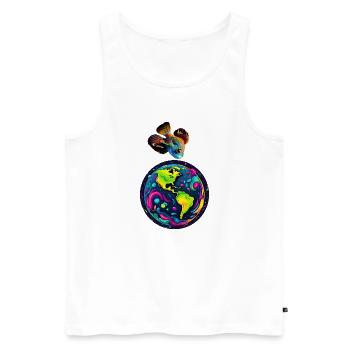 Fish and its planet - Men's Premium Organic Tank Top - white - Front - AI Model Male 178 light (178cm)