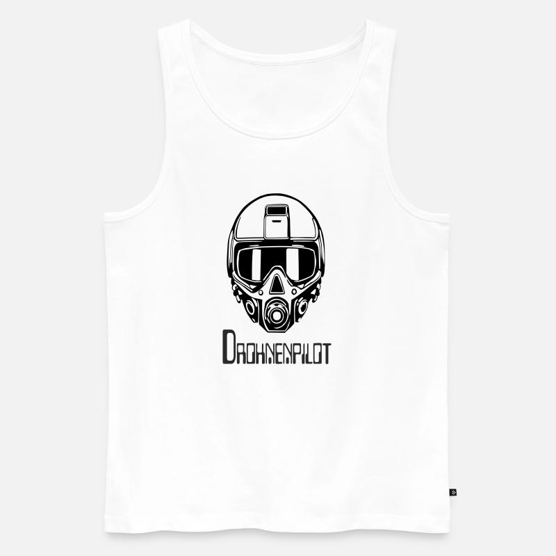 DrohnenPlot Neon Linien Muster - Männer Premium Bio Tank Top - Weiß