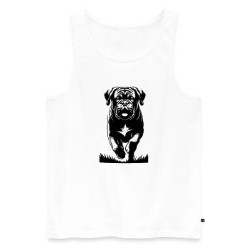Dogue de Bordeaux - Men's Premium Organic Tank Top - white - Front - Michal (187cm)