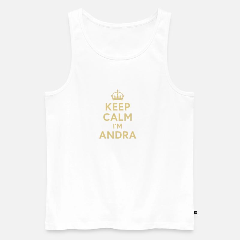 Keep_Calm_I-m_Andra - Männer Premium Bio Tank Top - Weiß