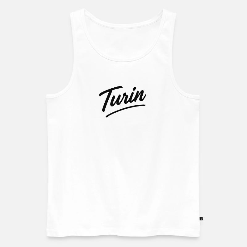Turin Script Handlettering - Männer Premium Bio Tank Top - Weiß