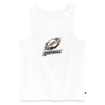 Dynamischer Football Wirbel-Logo - Männer Premium Bio Tank Top - Weiß - Vorne - Michal (187cm)