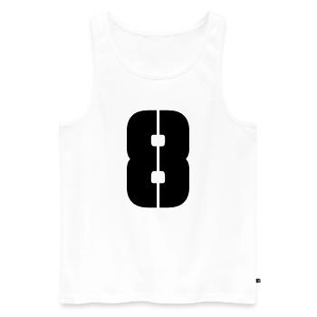 8 - Men's Premium Organic Tank Top - white - Front - AI Model Male 178 light (178cm)