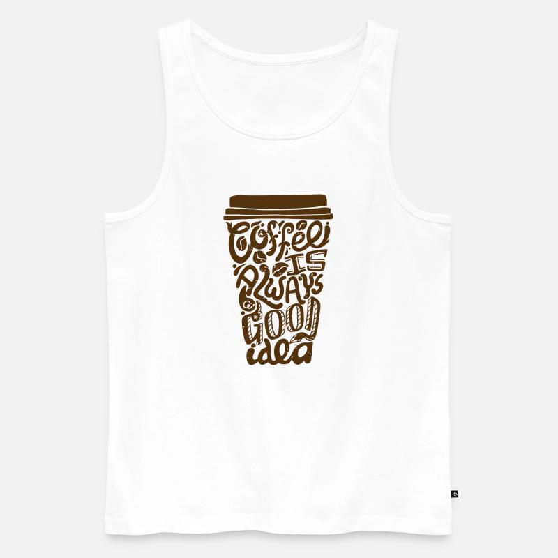 Kaffee Ist Eine Gute Idee - Männer Premium Bio Tank Top - Weiß