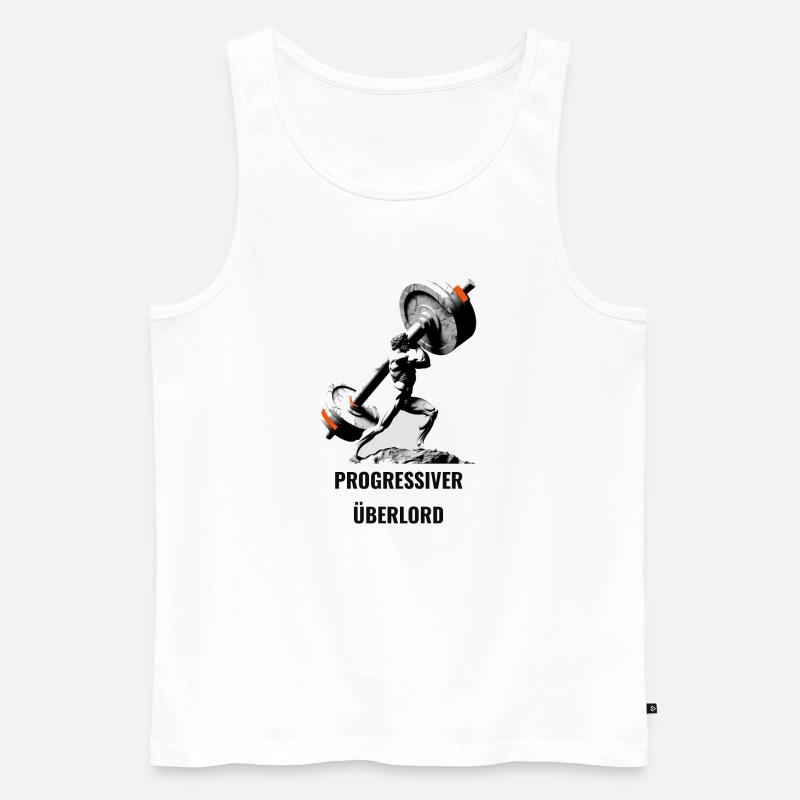Progressiver Überlord | Progressive Overload Shirt - Männer Premium Bio Tank Top - Weiß