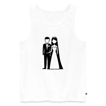 Mariée et marié - Débardeur bio Premium Homme - blanc - Devant - AI Model Male 178 light (178cm)