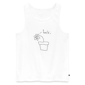 fucked flower - for nature loving plant moms - Männer Premium Bio Tank Top - Weiß - Vorne - Michal (187cm)