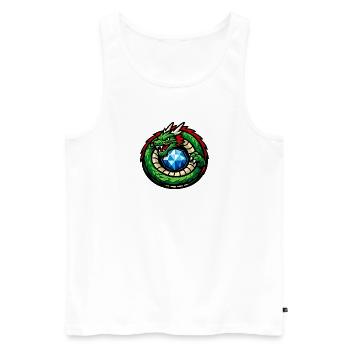 Grüner Drache mit Diamant - Männer Premium Bio Tank Top - Weiß - Vorne - Michal (187cm)