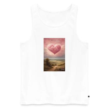 Herzwolke am Abend - Männer Premium Bio Tank Top - Weiß - Vorne - Michal (187cm)