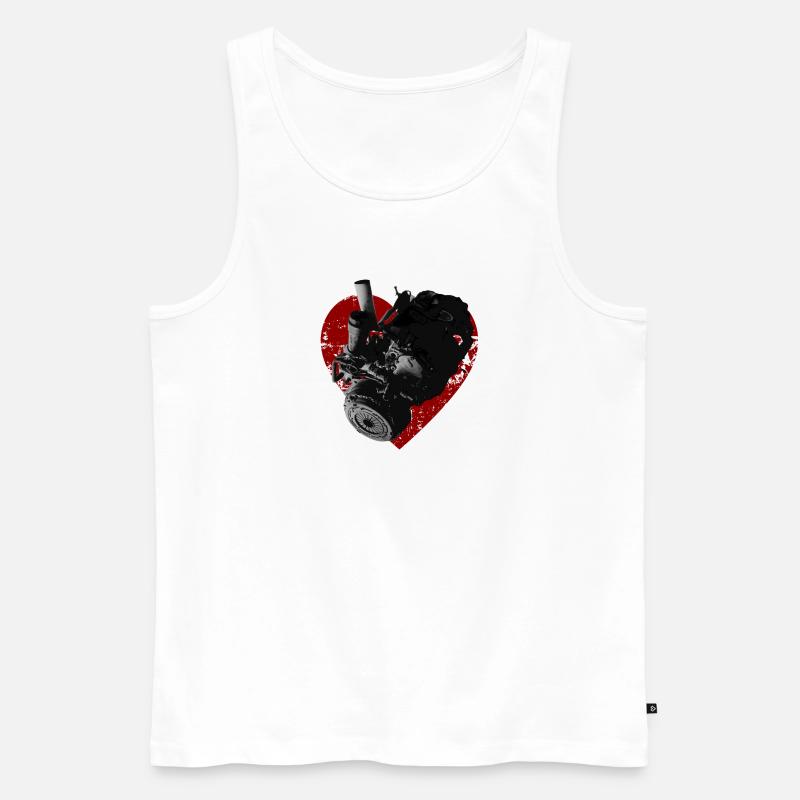 MotorHerz - Männer Premium Bio Tank Top - Weiß