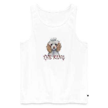 DOG POODLE THE KING BREED CUTE POODLE DOG - Men's Premium Organic Tank Top - white - Front - AI Model Male 178 light (178cm)