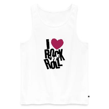 i love rock n roll - Débardeur bio Premium Homme - blanc - Devant - AI Model Male 178 light (178cm)