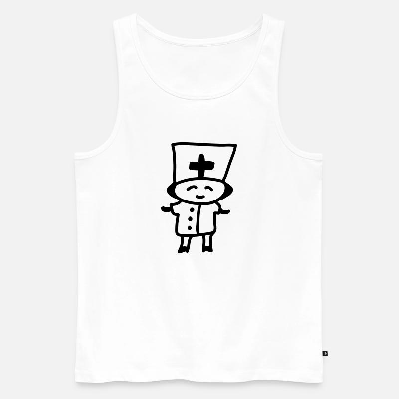 Nurse - Krankenschwester - Line - Männer Premium Bio Tank Top - Weiß