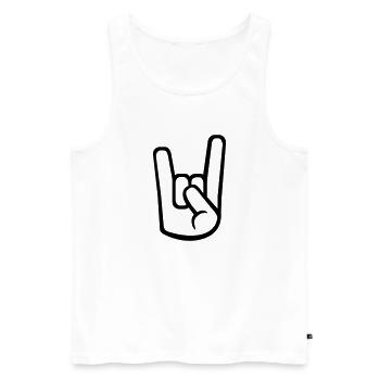 Rock Metal - Männer Premium Bio Tank Top - Weiß - Vorne - Michal (187cm)