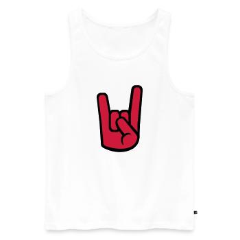 Rock Metal - Männer Premium Bio Tank Top - Weiß - Vorne - Michal (187cm)