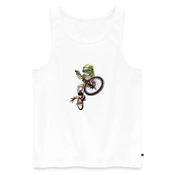 frog bmx - Débardeur bio Premium Homme - blanc - Devant - Michal (187cm)