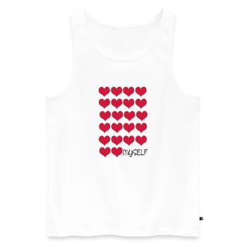 love love MYSELF - Men's Premium Organic Tank Top - white - Front - Michal (187cm)