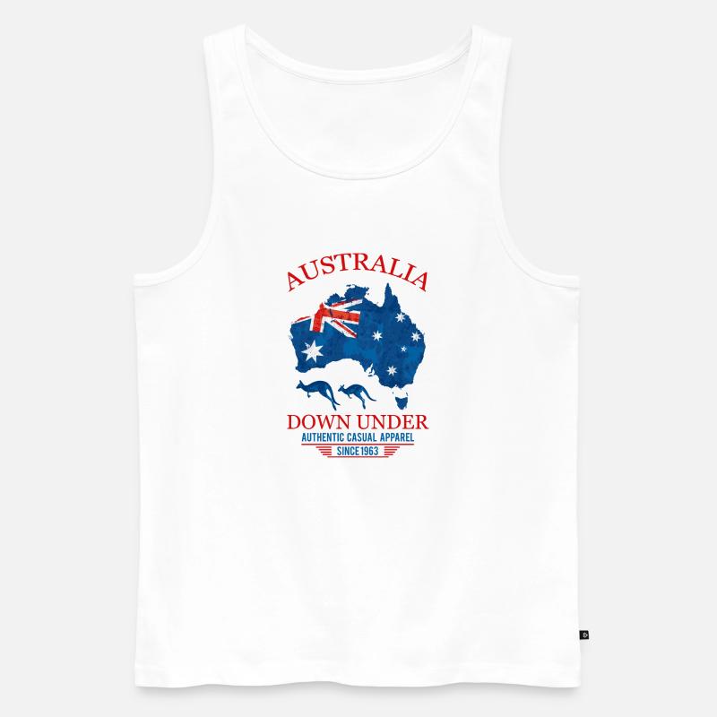 AUSTRALIA - DOWN UNDER 2 - Männer Premium Bio Tank Top - Weiß