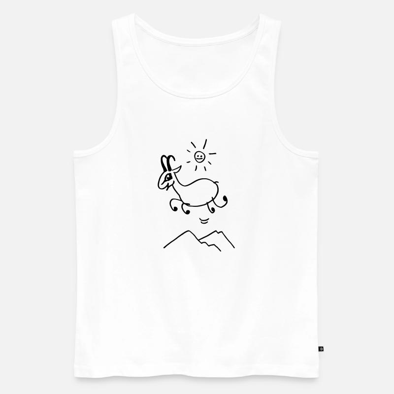 Lustige Gämse - Männer Premium Bio Tank Top - Weiß