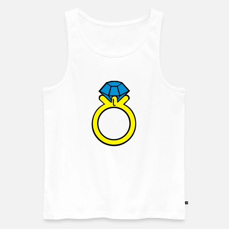 diamond ring - Männer Premium Bio Tank Top - Weiß