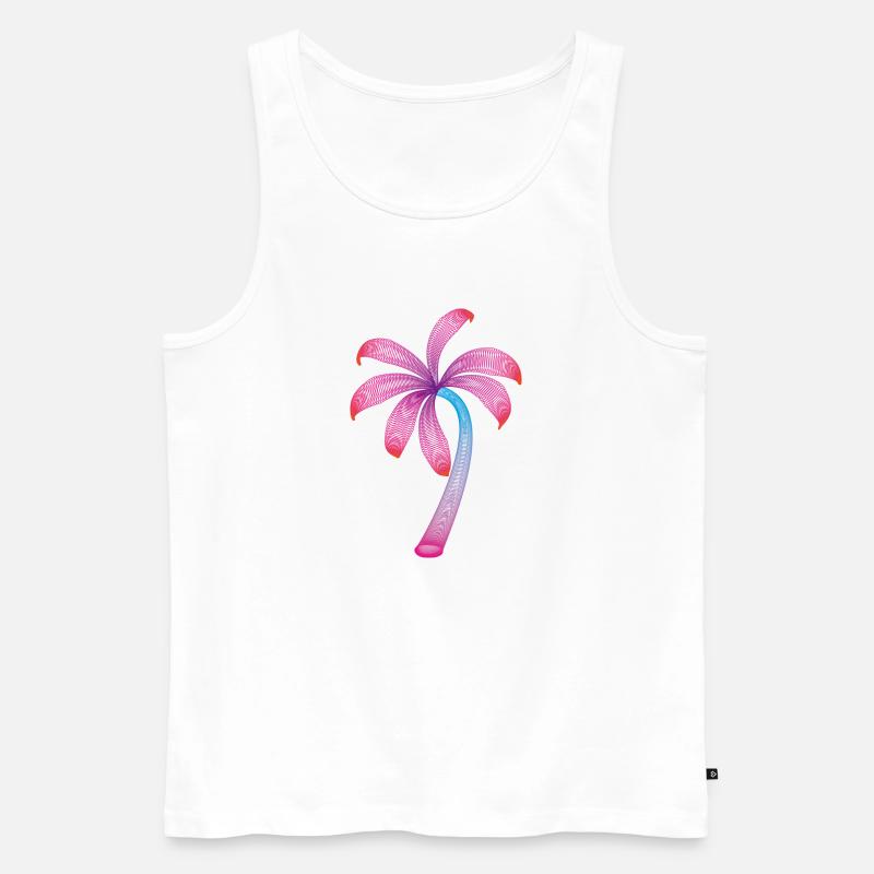 Palme - Männer Premium Bio Tank Top - Weiß