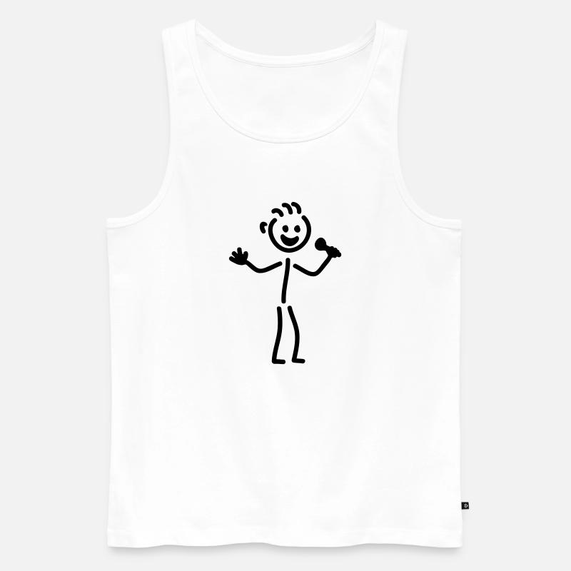 Karaoke Männchen - Männer Premium Bio Tank Top - Weiß