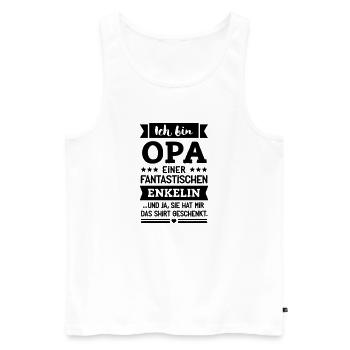 Opa und super Enkelin - Männer Premium Bio Tank Top - Weiß - Vorne - AI Model Male 178 light (178cm)
