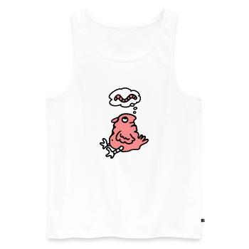 Oiseau faim - Débardeur bio Premium Homme - blanc - Devant - AI Model Male 178 light (178cm)