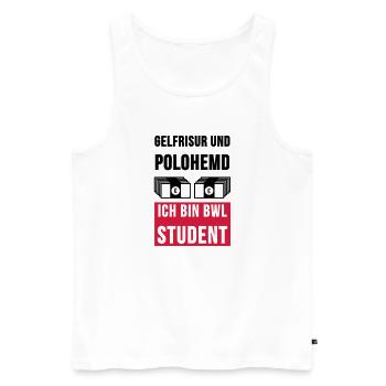 BWL Student Tassen & Zubehör - Männer Premium Bio Tank Top - Weiß - Vorne - AI Model Male 178 light (178cm)