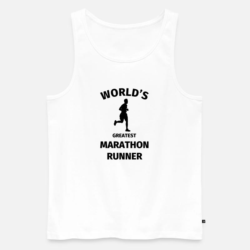 World's Greatest Marathon Runner - Männer Premium Bio Tank Top - Weiß