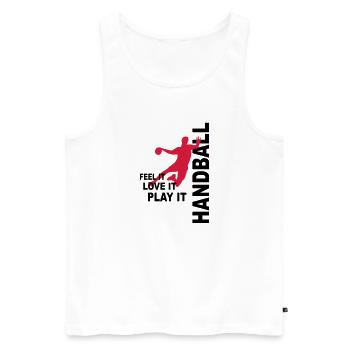 Handball - love & play - Männer Premium Bio Tank Top - Weiß - Vorne - AI Model Male 178 light (178cm)