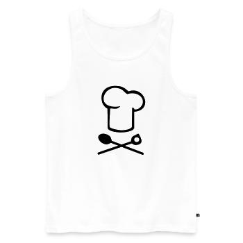 Chef cook - Men's Premium Organic Tank Top - white - Front - Michal (187cm)