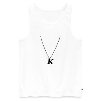 Halskette Buchstabe K - Männer Premium Bio Tank Top - Weiß - Vorne - AI Model Male 178 light (178cm)