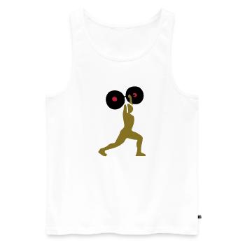 weight lifting - Men's Premium Organic Tank Top - white - Front - AI Model Male 178 light (178cm)