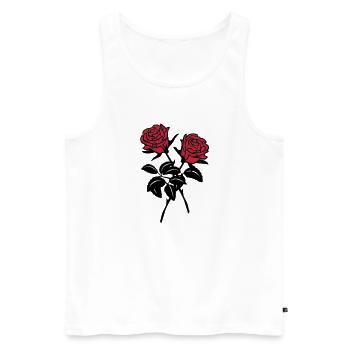 roses - Débardeur bio Premium Homme - blanc - Devant - AI Model Male 178 light (178cm)
