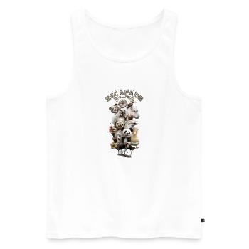 ESCAPADE CLUB - Men's Premium Organic Tank Top - white - Front - Michal (187cm)