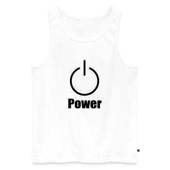 power button - Männer Premium Bio Tank Top - Weiß - Vorne - AI Model Male 178 light (178cm)