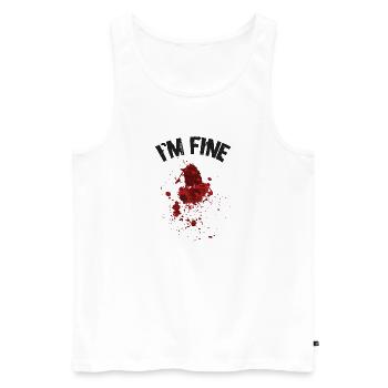 I'm Fine Bloody Halloween Outfit - Men's Premium Organic Tank Top - white - Front - Michal (187cm)